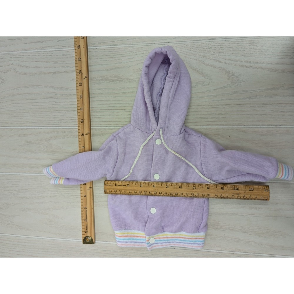 Sears USA made Acrylic newborn baby girl vintage purple hoodie sweatpants set - Picture 2 of 9